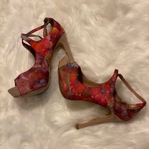 Multi colored high heel dress shoes sandals
